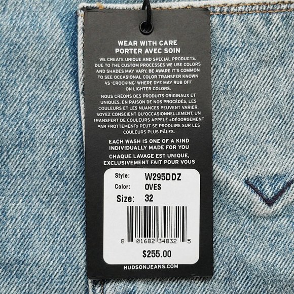 New HUDSON Jessi Relaxed Crop Boyfriend Jeans 32 Overshadow Blue - Picture 7 of 9